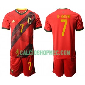 Belgio DE BRUYNE 7 Bambino Maglia Prima Euro 2020 Manica Corta (+ Pantaloncini)
